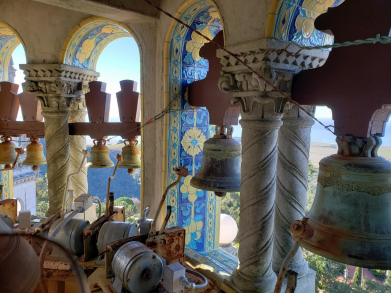 Hearst Castle - Inside one of the bell towers